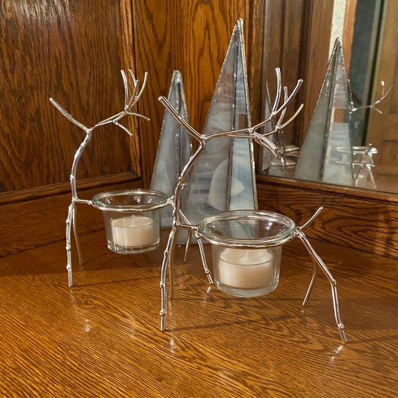Silver deer with tea light holder - Picture 1 of 7